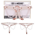 Sex & Mischief Peaches n CreaMe Pearl Garters - Peach / Rose Gold Garters with Pearls - Set of 2 Sportsheets Discreet Intimate Essentials.