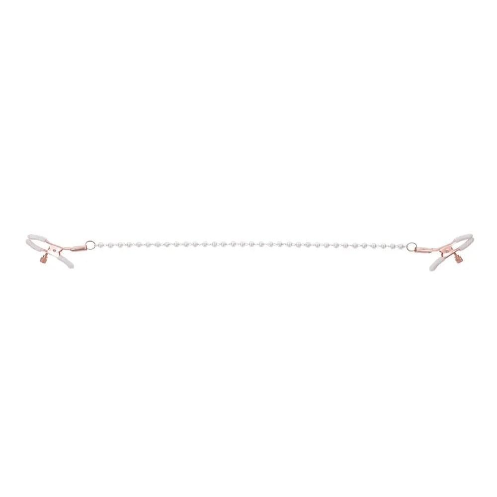 Sex & Mischief Peaches n CreaMe Pearl Nipple Clamps - Peach Nipple Restraints Sportsheets Discreet Intimate Essentials.