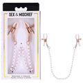Sex & Mischief Peaches n CreaMe Pearl Nipple Clamps - Peach Nipple Restraints Sportsheets Discreet Intimate Essentials.