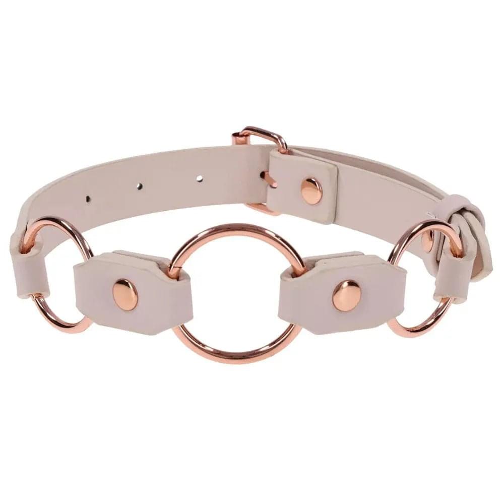 Sex & Mischief Peaches n CreaMe Ring Day Collar - Peach Bondage Collar Sportsheets Discreet Intimate Essentials.
