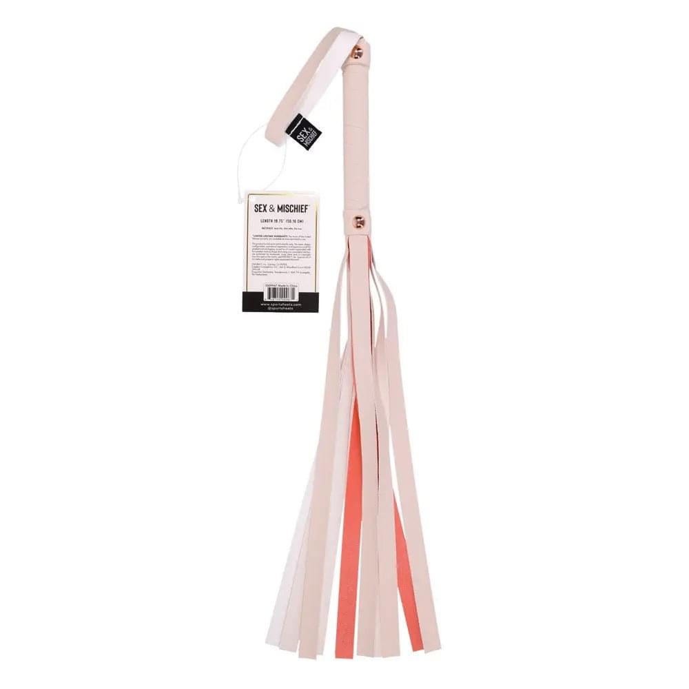Sex & Mischief Peaches n CreaMe Stripe Flogger - Peach 80 cm Flogger Whip Sportsheets Discreet Intimate Essentials.