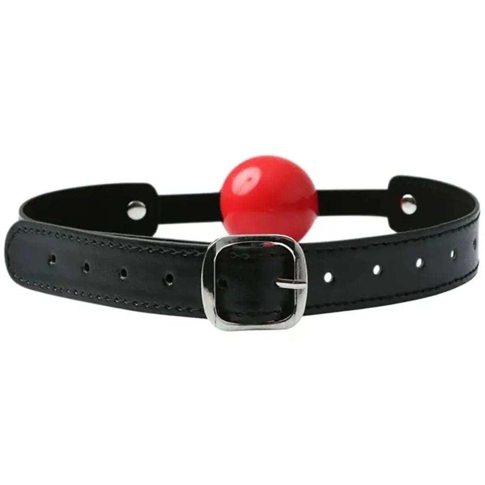 Sex & Mischief Solid Red Ball Gag - Red/Black Mouth Restraint Sportsheets Discreet Intimate Essentials.