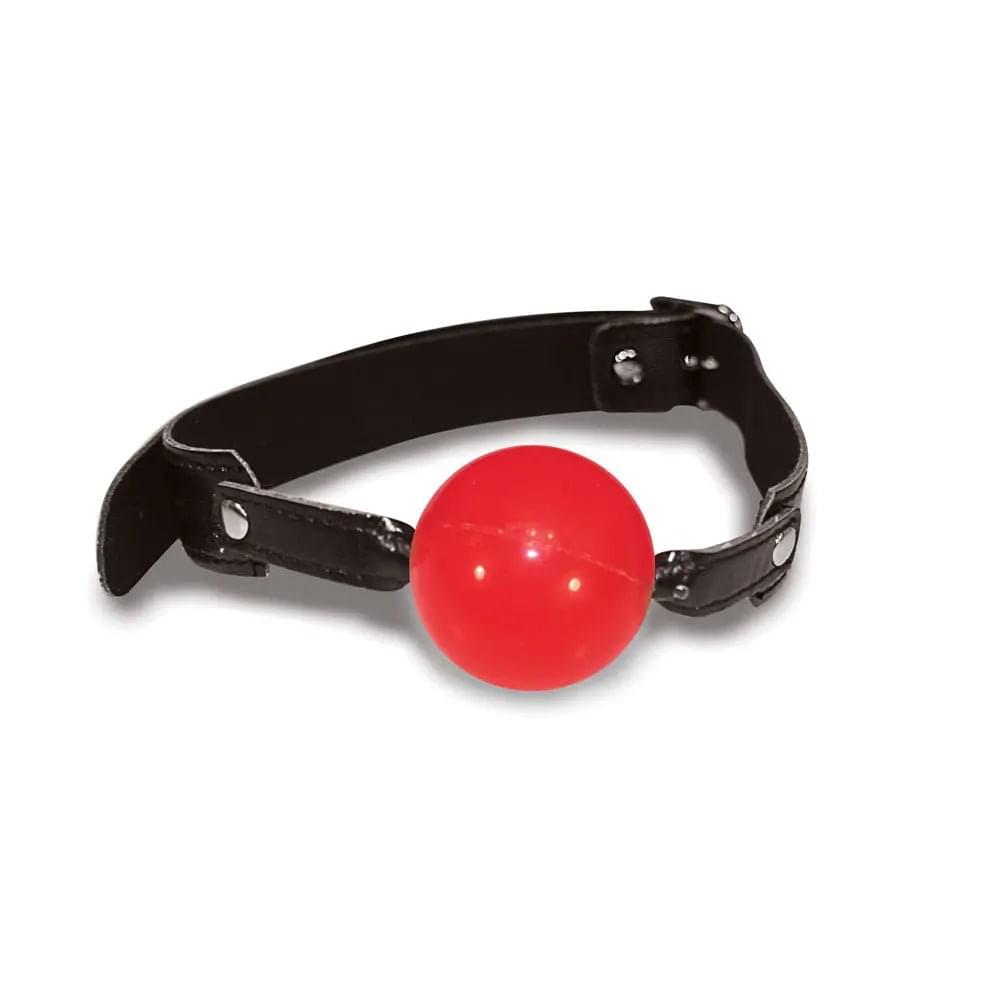 Sex & Mischief Solid Red Ball Gag - Red/Black Mouth Restraint Sportsheets Discreet Intimate Essentials.