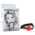 Sex & Mischief Solid Red Ball Gag - Red/Black Mouth Restraint Sportsheets Discreet Intimate Essentials.