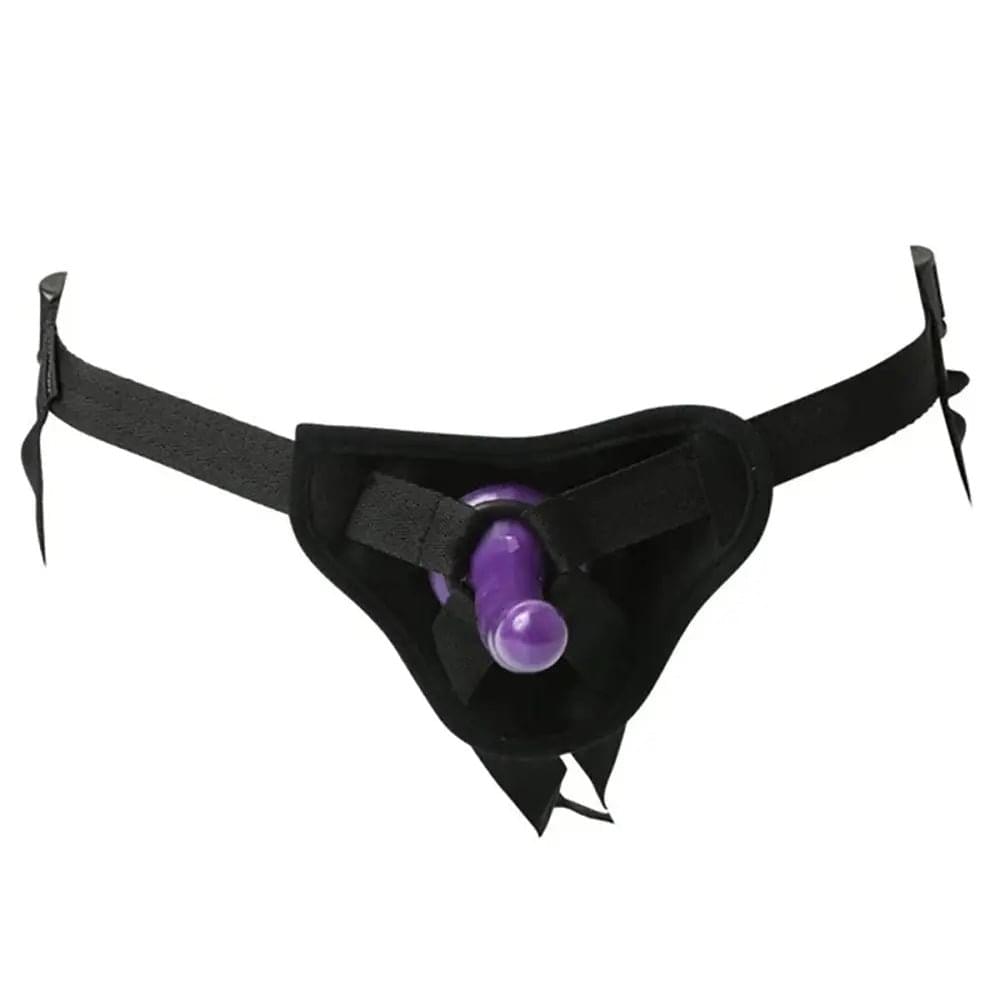 Sex & Mischief Strap-On & Silicone Dildo Kit - /Purple Adjustable Strap-On Sportsheets Discreet Intimate Essentials.