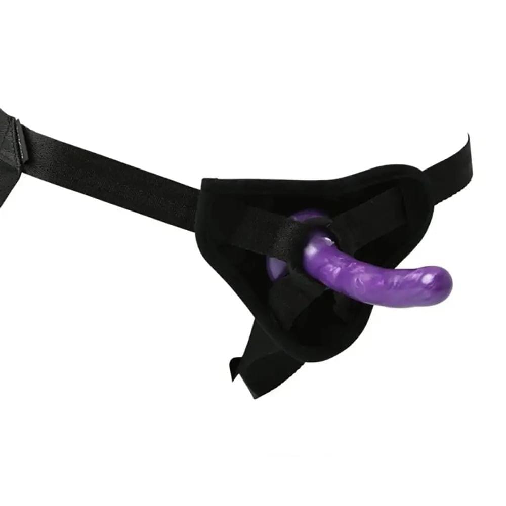 Sex & Mischief Strap-On & Silicone Dildo Kit - /Purple Adjustable Strap-On Sportsheets Discreet Intimate Essentials.