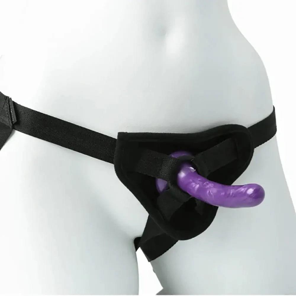 Sex & Mischief Strap-On & Silicone Dildo Kit - /Purple Adjustable Strap-On Sportsheets Discreet Intimate Essentials.