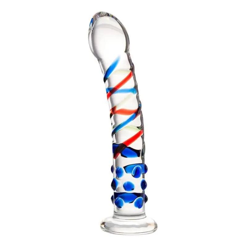 Sexus Glass Dildo Blue Tip 18cm Sexus Glass Discreet Intimate Essentials.
