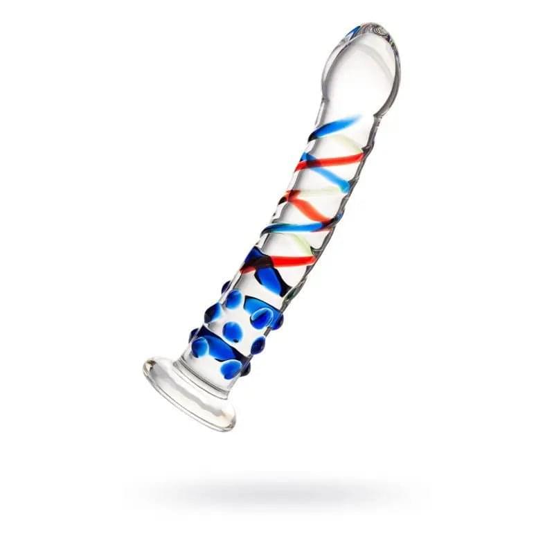 Sexus Glass Dildo Blue Tip 18cm Sexus Glass Discreet Intimate Essentials.