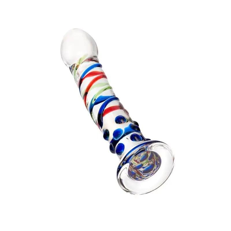 Sexus Glass Dildo Blue Tip 18cm Sexus Glass Discreet Intimate Essentials.