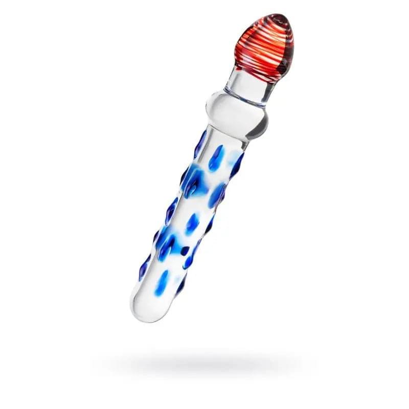 Sexus Glass Dildo Blue/Red 20 cm Sexus Glass Discreet Intimate Essentials.