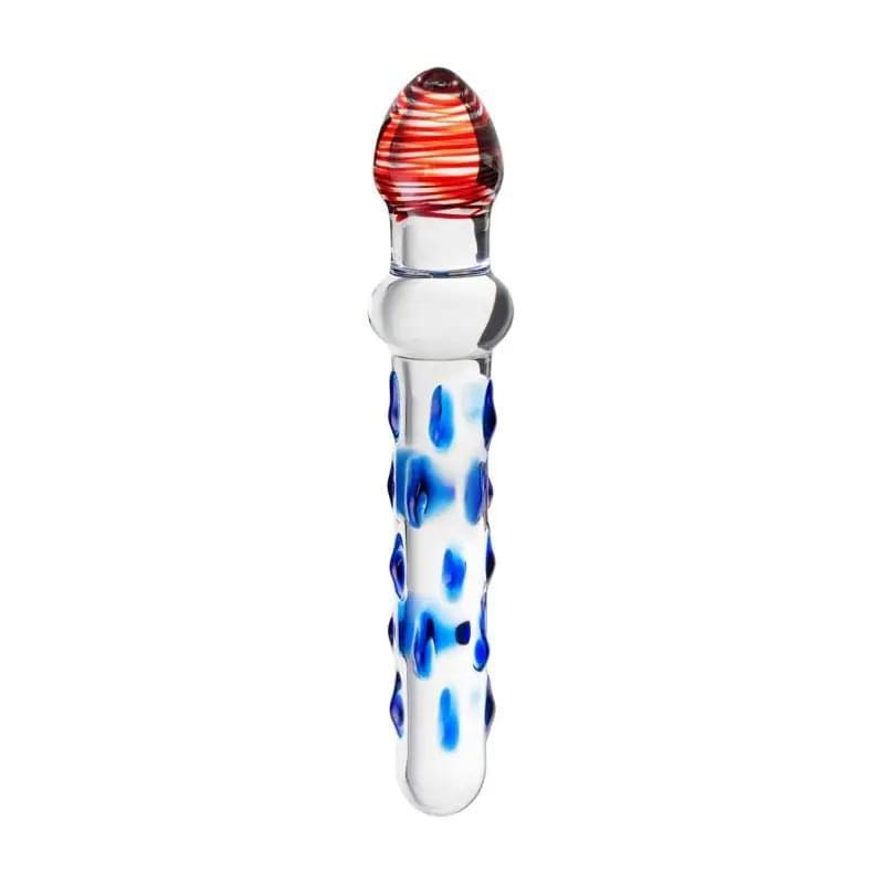 Sexus Glass Dildo Blue/Red 20 cm Sexus Glass Discreet Intimate Essentials.