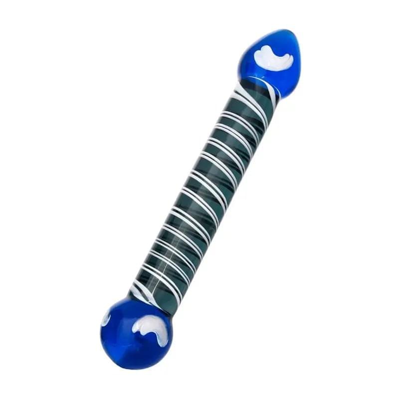 Sexus Glass Dildo Duo Blue 20cm Sexus Glass Discreet Intimate Essentials.