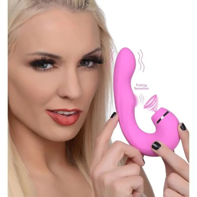 Shegasm 5 Star 10X Tapping G-Spot Vibe w Suction Pink Shegasm Discreet Intimate Essentials.