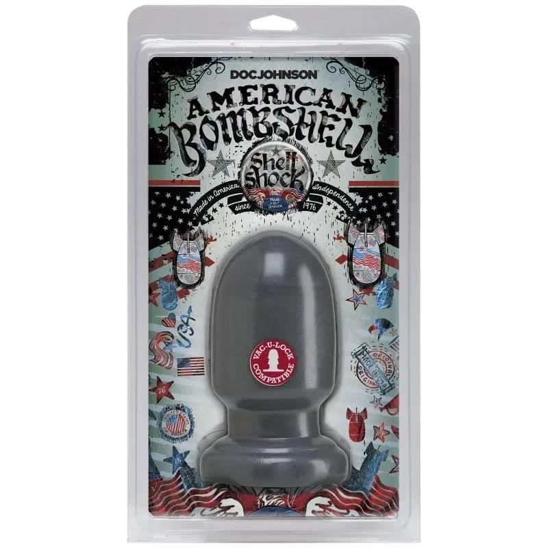 Shell Shock Small Anal Plug Gun Metal American Bombshell Discreet Intimate Essentials.