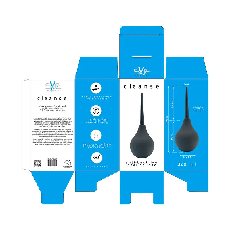 Silicone Anti-Backflow Douche 320ml SXE Discreet Intimate Essentials.