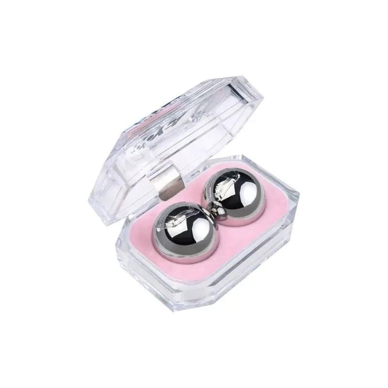 Silver Metal 2 Pc Vaginal Balls 3cm Metal Discreet Intimate Essentials.
