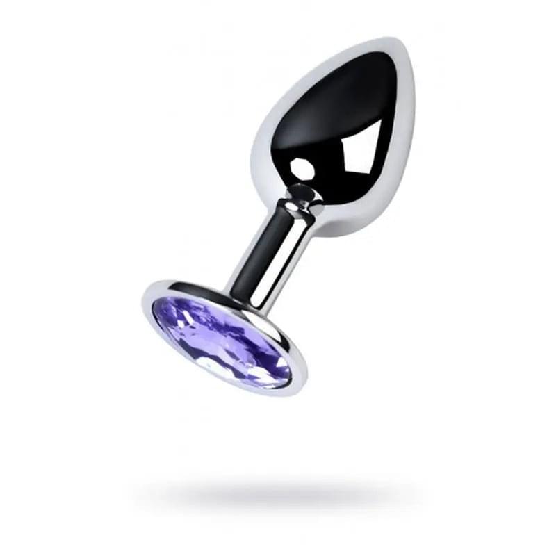 Silver Metal Anal Plug w Amethyst Crystal Small Metal Discreet Intimate Essentials.
