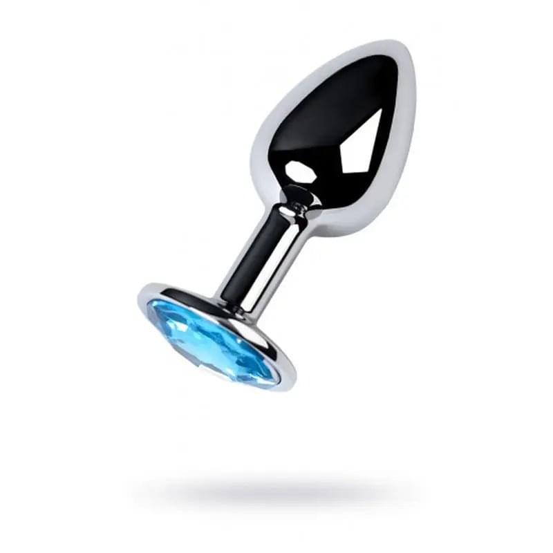 Silver Metal Anal Plug w Topaz Crystal Small Metal Discreet Intimate Essentials.