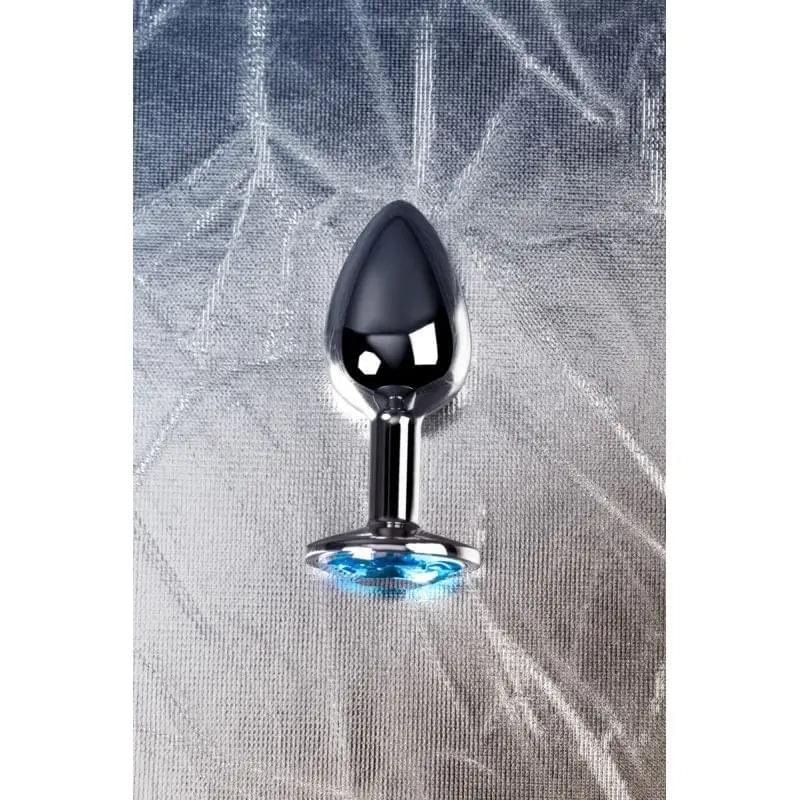 Silver Metal Anal Plug w Topaz Crystal Small Metal Discreet Intimate Essentials.