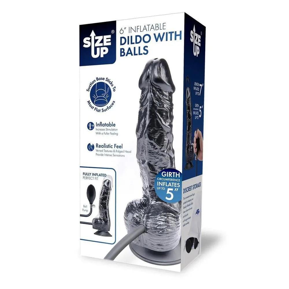 Size Up 6 Inch Inflatable Dildo with Balls -  17.8 cm Inflatable Dong XGEN Products Discreet Intimate Essentials.