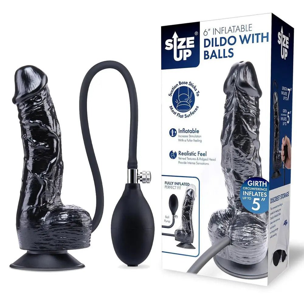Shop affordable quality Size Up 6 Inch Inflatable Dildo with Balls - 17.8 cm Inflatable Dong - Discreet Intimate Essentials - DONGS - XGEN Products