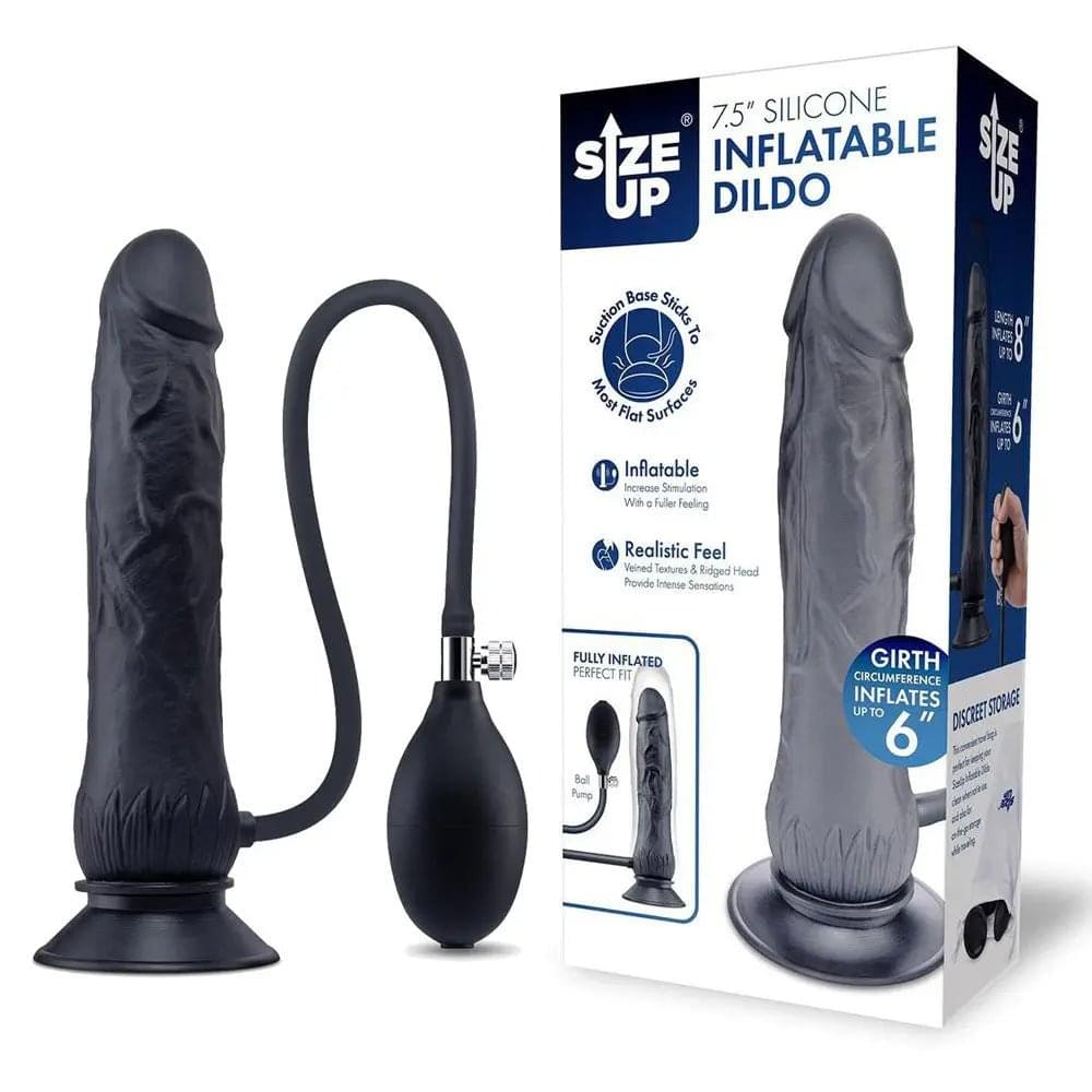 Size Up 7.5 Inch Inflatable Dildo with Balls -  20.3 cm Inflatable Dong XGEN Products Discreet Intimate Essentials.