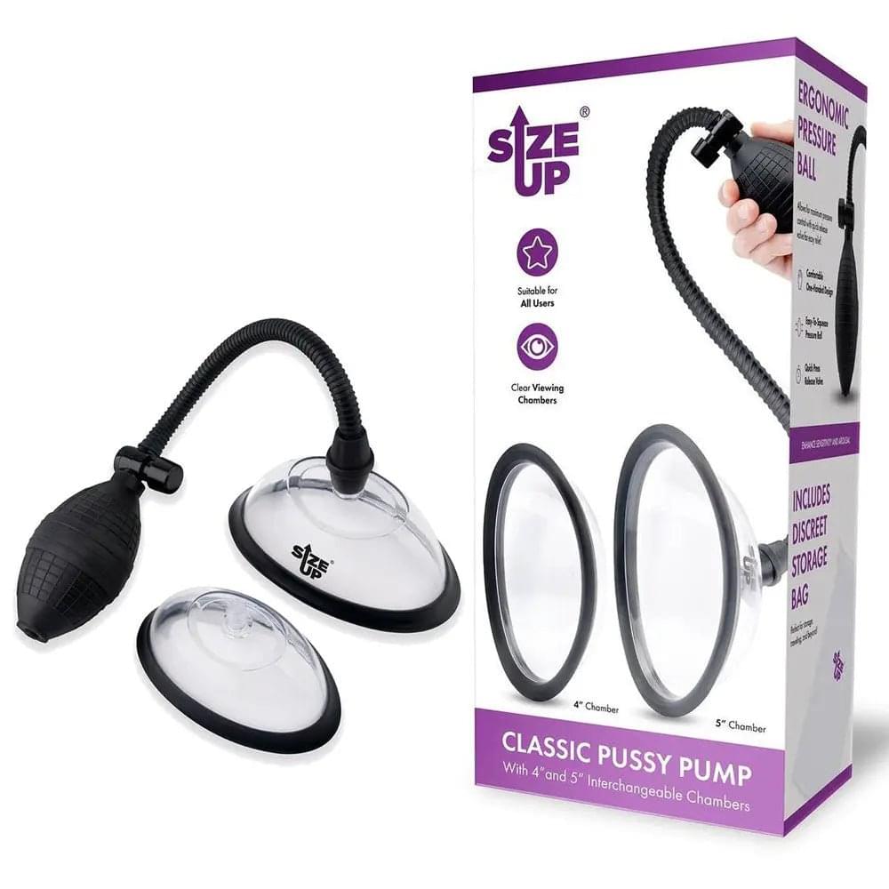 Size Up Classic Pussy Pump with 2 Chambers - Vagina Pump with 2 Interchangeable Chambers XGEN Products Discreet Intimate Essentials.