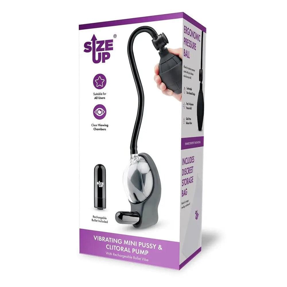 Size Up Vibrating Mini Pussy & Clitoral Pump -  USB Rechargeable Vibrating Vaginal and Clitoral Pump XGEN Products Discreet Intimate Essentials.