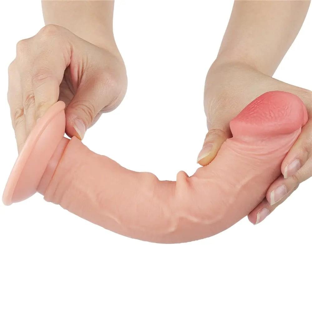 Sliding Skin Dual Layer Dong -  20 cm (8'') Dong with Flexible Skin Lovetoy Discreet Intimate Essentials.