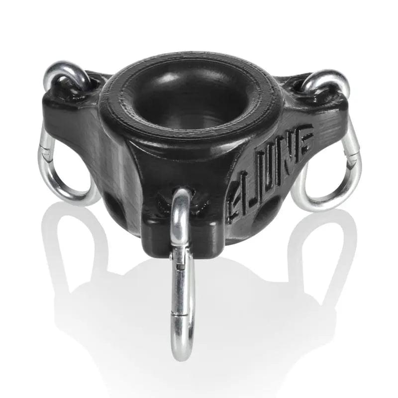 Slung Ballstretcher With 3 Carabiners Black OxBalls Discreet Intimate Essentials.