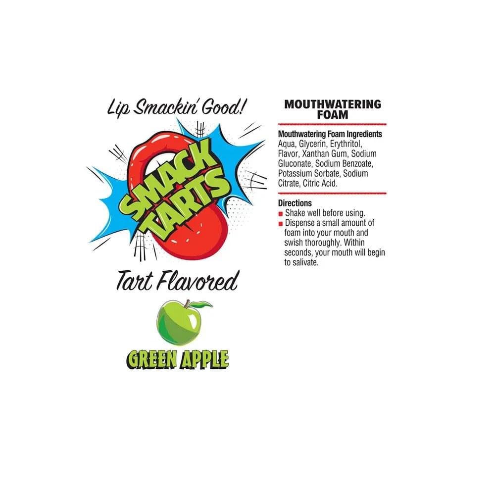 Smack Tarts Mouthwatering Foam - Green Apple - Sour Green Apple Flavoured - 80 ml Bottle Little Genie Discreet Intimate Essentials.