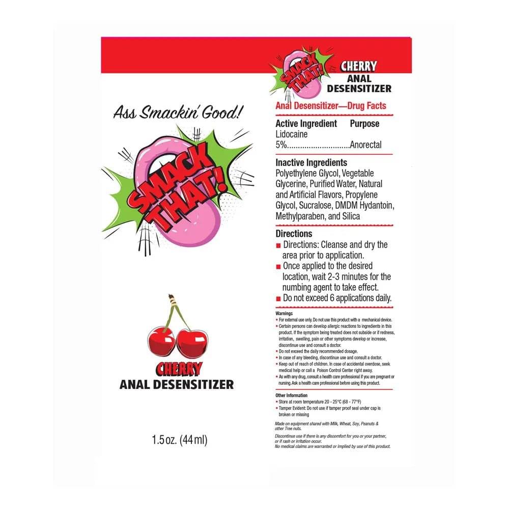 Smack That! Anal Desensitiser - Cherry - Cherry Flavoured Anal Desensitiser - 44 ml Tube Little Genie Discreet Intimate Essentials.