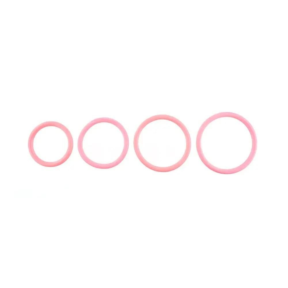 SPORTSHEETS Rubber O-Ring 4 Pack - Coral - Coral Rings - 4 Pack Sportsheets Discreet Intimate Essentials.