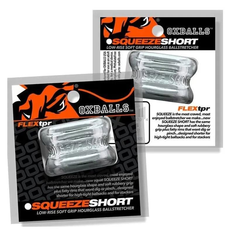 Squeeze Short Ballstretcher Clear OxBalls Discreet Intimate Essentials.