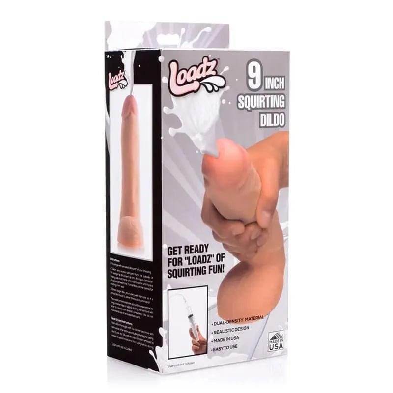 Squirting Dildo 9in with Syringe Loadz Discreet Intimate Essentials.