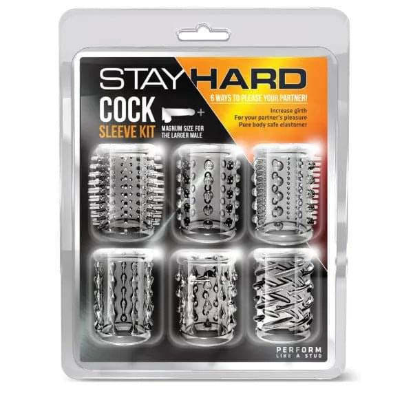 Stay Hard - Cock Sleeve Kit -  Penis Sleeves - 6 Pack Blush Novelties Discreet Intimate Essentials.