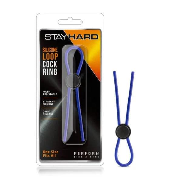Stay Hard - Silicone Loop Cock Ring -  Adjustable Lasso Cock Ring Blush Novelties Discreet Intimate Essentials.