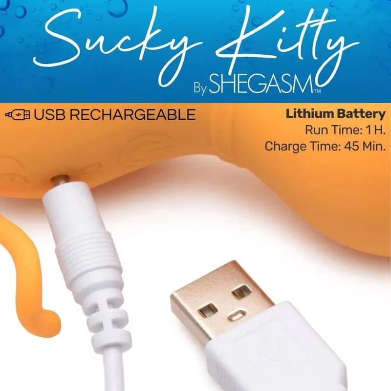 Sucky Kitty 7X Clitoral Stimulator Orange Shegasm Discreet Intimate Essentials.