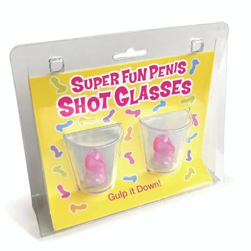 Super Fun Penis Shot Glasses - Set of 2 Little Genie Discreet Intimate Essentials.