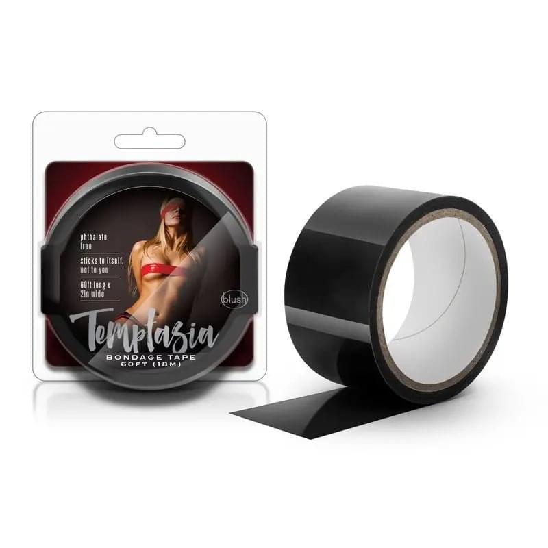 Temptasia Bondage Tape 18m Black Temptasia Discreet Intimate Essentials.