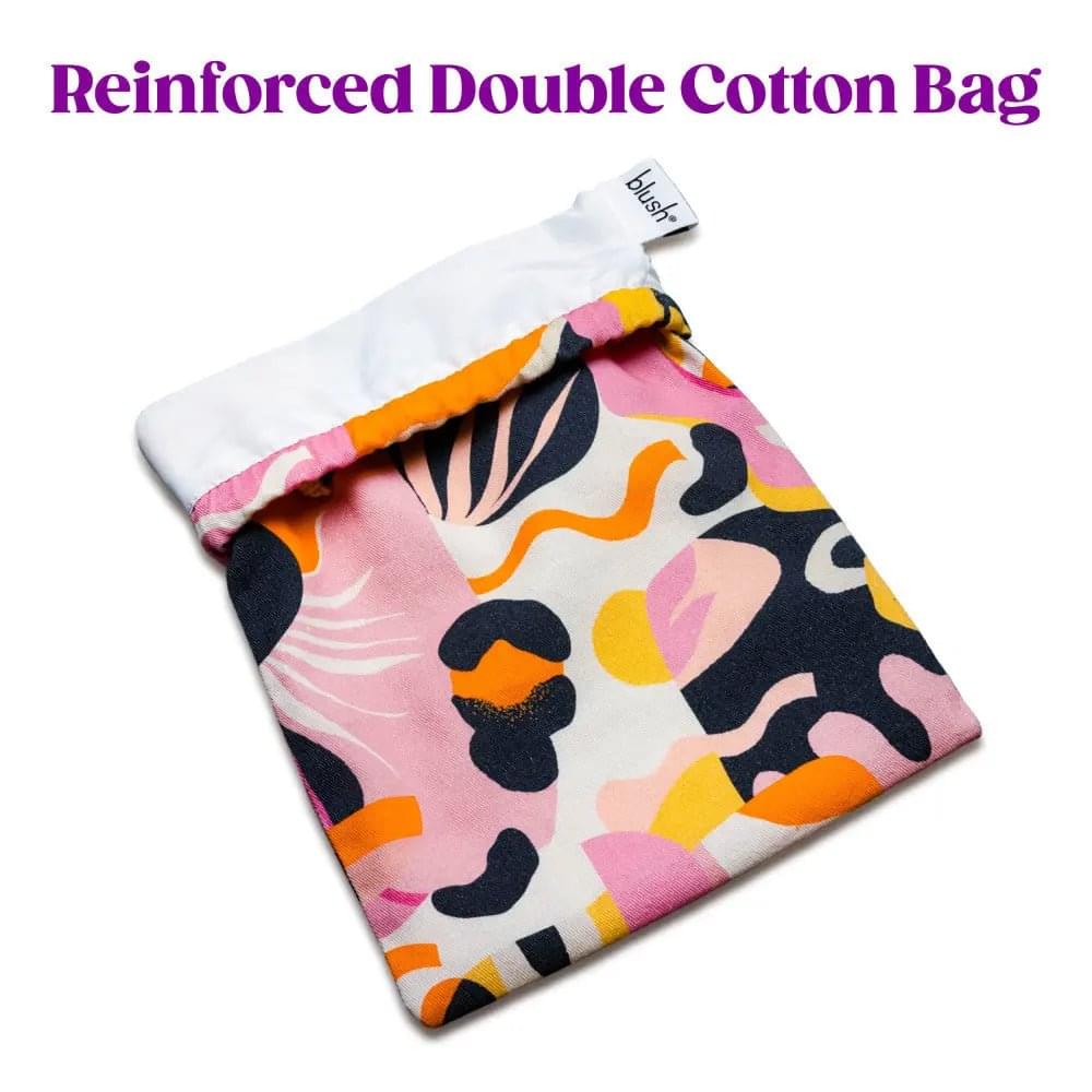 The Collection Burst - Cotton Toy Storage Bag Blush Novelties Discreet Intimate Essentials.