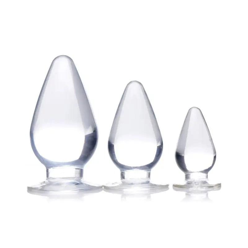 Triple Cones 3 Pc Anal Plug Set Clear Master Series Discreet Intimate Essentials.
