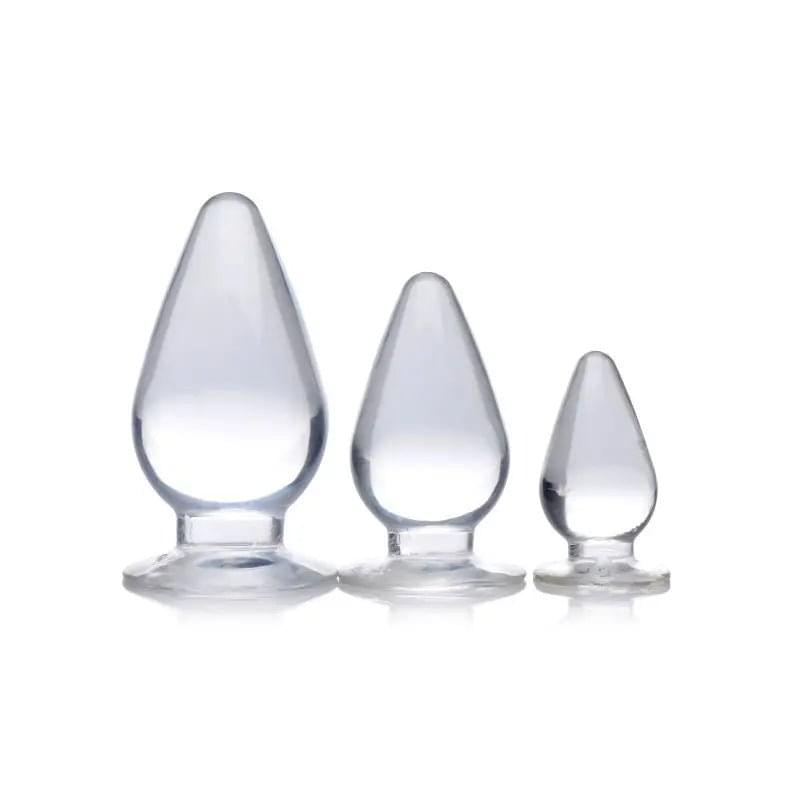 Triple Cones 3 Pc Anal Plug Set Clear Master Series Discreet Intimate Essentials.