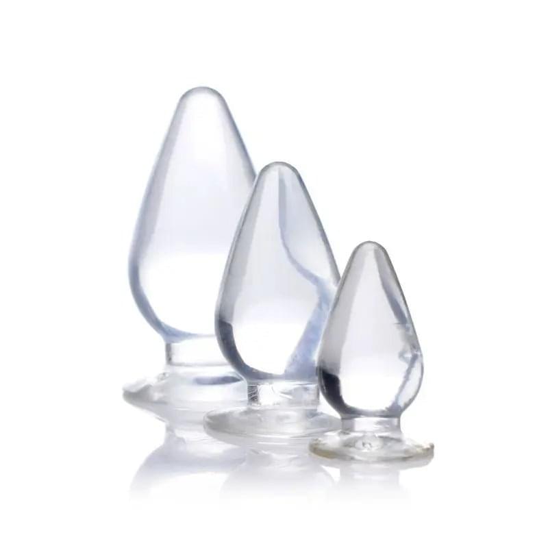 Triple Cones 3 Pc Anal Plug Set Clear Master Series Discreet Intimate Essentials.