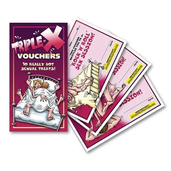 Triple-X Vouchers - Set of 10 Vouchers Ozze Discreet Intimate Essentials.