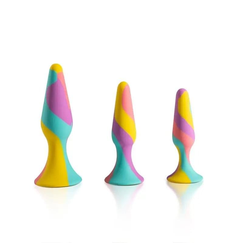 TriPlugs 3 Pc Silicone Anal Training Kit Arosum Discreet Intimate Essentials.