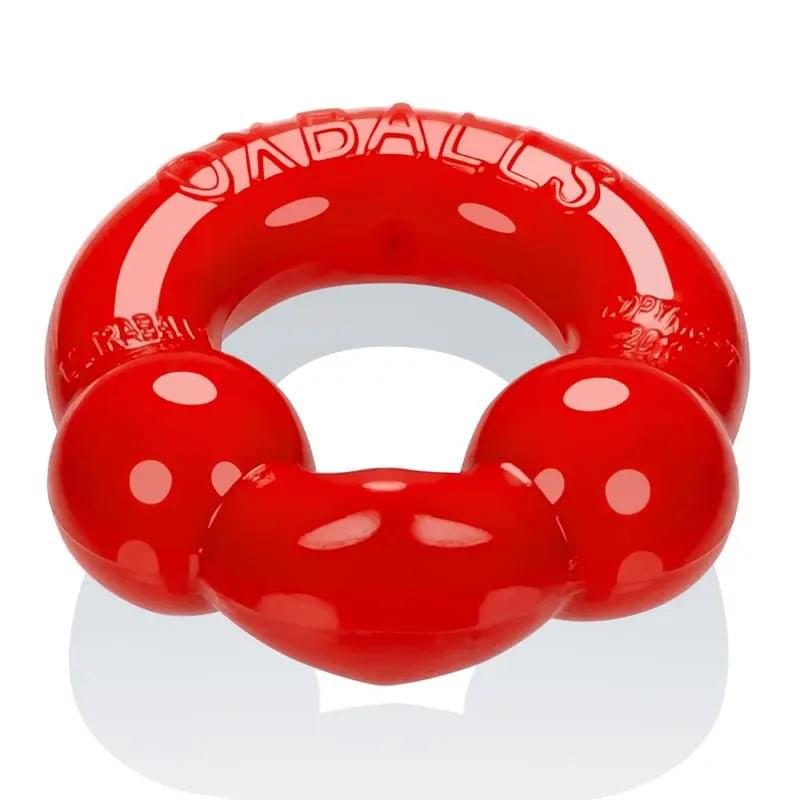 Ultraballs 2 Pk Cockring Steel And Red OxBalls Discreet Intimate Essentials.