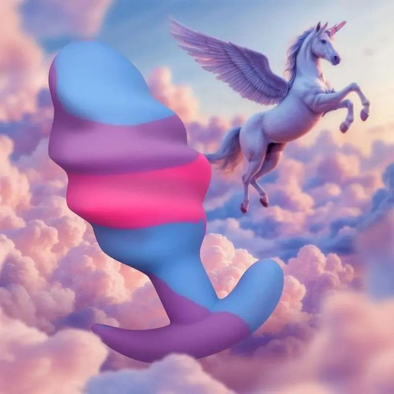 Unicorn Swirl Silicone Butt Plug Large Creature Cocks Discreet Intimate Essentials.