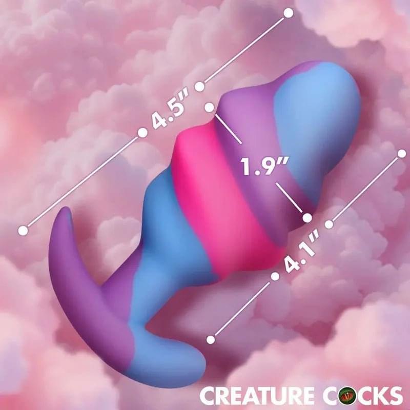 Unicorn Swirl Silicone Butt Plug Large Creature Cocks Discreet Intimate Essentials.